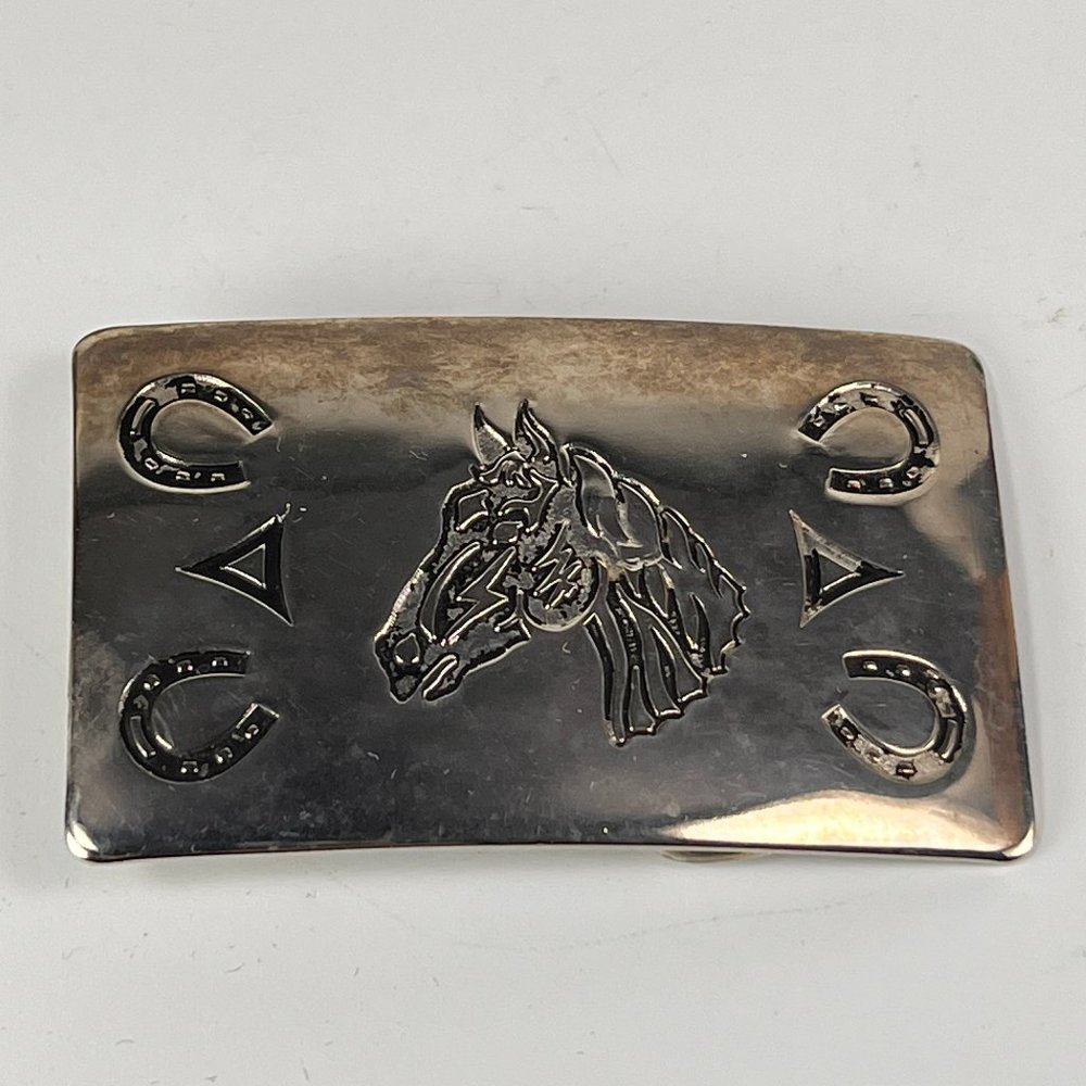 Vintage Chambers Belt Co Buckle Horse Head Equestrian Western Style USA